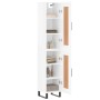 Aparador alto madera contrachapada blanco brillo 34,5x34x180 cm de , Aparadores - Ref: Foro24-3200475, Precio: 116,26 €, Desc...