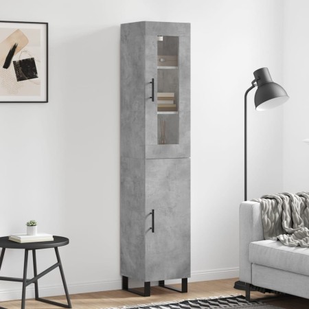 Aparador de madera contrachapada gris hormigón 34,5x34x180 cm de , Aparadores - Ref: Foro24-3199197, Precio: 119,26 €, Descue...
