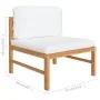 Garden furniture set 2 pieces teak wood and cream cushions by vidaXL, Modular outdoor sofas - Ref: Foro24-316110, Price: 139,...