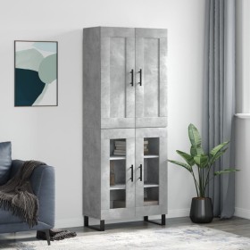 Aparador alto madera contrachapada gris hormigón 69,5x34x180 cm de , Aparadores - Ref: Foro24-3199645, Precio: 153,73 €, Desc...