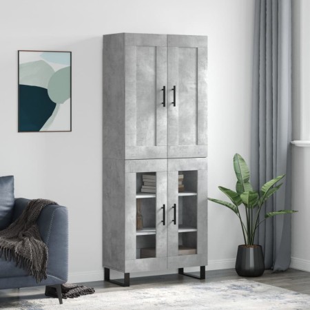 Aparador alto madera contrachapada gris hormigón 69,5x34x180 cm de , Aparadores - Ref: Foro24-3199645, Precio: 153,73 €, Desc...