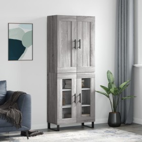 Aparador alto madera contrachapada gris sonoma 69,5x34x180 cm de , Aparadores - Ref: Foro24-3199647, Precio: 155,70 €, Descue...