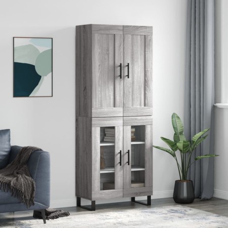 Aparador alto madera contrachapada gris sonoma 69,5x34x180 cm de , Aparadores - Ref: Foro24-3199647, Precio: 155,70 €, Descue...