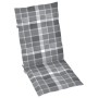 Sillas de jardín 6 uds madera maciza teca cojines cuadros gris de , Sillas de jardín - Ref: Foro24-3065574, Precio: 760,13 €,...