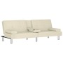 Sofá cama con portavasos cuero sintético color crema de , Sofás - Ref: Foro24-351927, Precio: 321,39 €, Descuento: %