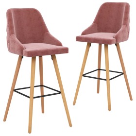 Taburetes de cocina 2 unidades terciopelo rosa de , Taburetes de cocina - Ref: Foro24-289467, Precio: 207,49 €, Descuento: %