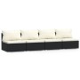 Sofá de 4 plazas con cojines ratán sintético negro de , Conjuntos de jardín - Ref: Foro24-317497, Precio: 462,34 €, Descuento: %