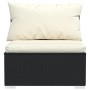 Sofá de 4 plazas con cojines ratán sintético negro de , Conjuntos de jardín - Ref: Foro24-317497, Precio: 462,34 €, Descuento: %