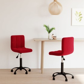 Sillas de comedor giratorias 2 uds terciopelo rojo vino tinto de , Sillas de comedor - Ref: Foro24-334373, Precio: 111,27 €, ...