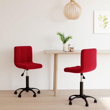 Sillas de comedor giratorias 2 uds terciopelo rojo vino tinto de , Sillas de comedor - Ref: Foro24-334373, Precio: 111,27 €, ...