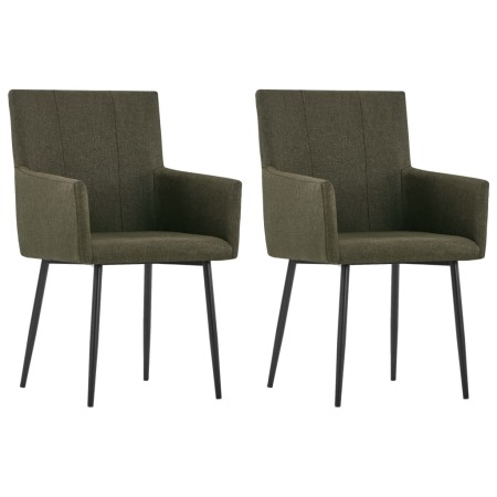 Sillas de comedor con reposabrazos 2 unidades tela marrón de , Sillas de comedor - Ref: Foro24-281843, Precio: 171,98 €, Desc...