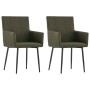 Sillas de comedor con reposabrazos 2 unidades tela marrón de , Sillas de comedor - Ref: Foro24-281843, Precio: 171,98 €, Desc...