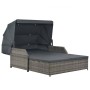 Tumbona para 2 personas con toldo ratán sintético gris de , Camas para exteriores - Ref: Foro24-44825, Precio: 653,76 €, Desc...