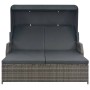 Tumbona para 2 personas con toldo ratán sintético gris de , Camas para exteriores - Ref: Foro24-44825, Precio: 653,76 €, Desc...