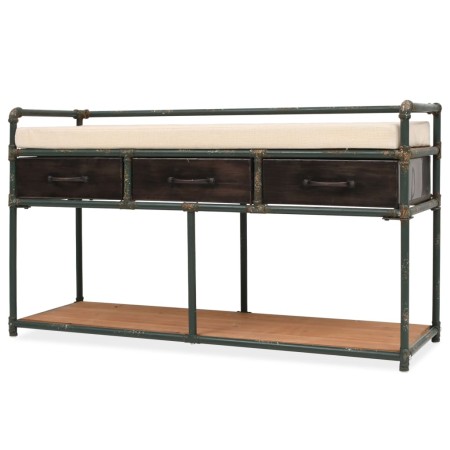 Banco de almacenamiento con cojín 107,5x34,5x59 cm de , Bancos para recibidores y almacenamiento - Ref: Foro24-245461, Precio...