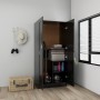 Armario madera contrachapada negro brillante 82,5x51,5x180 cm de , Armarios roperos - Ref: Foro24-803441, Precio: 174,46 €, D...