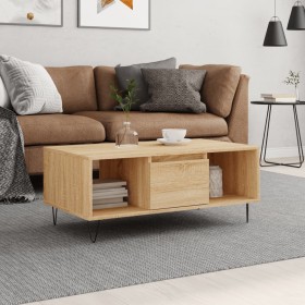 Mesa de centro madera contrachapada roble Sonoma 90x50x36,5 cm de , Mesas de centro - Ref: Foro24-830591, Precio: 63,28 €, De...