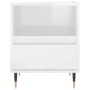 Mesita de noche madera contrachapada blanco brillo 40x35x50 cm de , Mesitas de noche - Ref: Foro24-830608, Precio: 45,60 €, D...