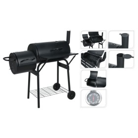 ProGarden Barbacoa con ahumador forma de cilindro negro de , Barbacoas - Ref: Foro24-445884, Precio: 166,99 €, Descuento: %