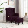 Sillón de masaje con reposapiés tela morado de , Sillones de masaje eléctricos - Ref: Foro24-320168, Precio: 216,57 €, Descue...