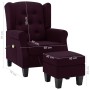 Sillón de masaje con reposapiés tela morado de , Sillones de masaje eléctricos - Ref: Foro24-320168, Precio: 216,57 €, Descue...