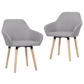 Sillas de comedor giratorias 2 unidades tela gris claro de , Sillas de comedor - Ref: Foro24-283459, Precio: 154,81 €, Descue...
