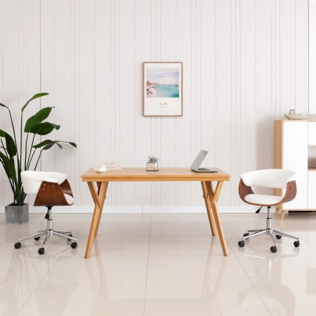 Silla comedor giratoria madera curvada cuero sintético blanco de , Sillas de comedor - Ref: Foro24-287398, Precio: 160,25 €, ...