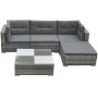 Set de muebles de jardín 5 pzas y cojines ratán sintético gris de , Conjuntos de jardín - Ref: Foro24-42735, Precio: 479,86 €...