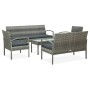 Set de muebles de jardín 5 pzas y cojines ratán sintético gris de , Conjuntos de jardín - Ref: Foro24-45790, Precio: 321,09 €...
