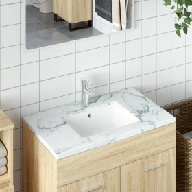 Lavabo de baño rectangular cerámica blanco 50x40,5x18,5 cm de , Lavabos - Ref: Foro24-153732, Precio: 85,70 €, Descuento: %