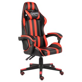 Silla gaming de cuero sintético negro y rojo de , Sillas de oficina - Ref: Foro24-20519, Precio: 121,70 €, Descuento: %