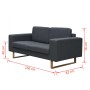 Set de sofás de 2 y 3 plazas gris oscuro de , Sofás - Ref: Foro24-273816, Precio: 925,83 €, Descuento: %