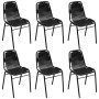 Sillas de comedor 6 unidades cuero auténtico negro de , Sillas de comedor - Ref: Foro24-274394, Precio: 685,40 €, Descuento: %