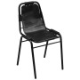 Sillas de comedor 6 unidades cuero auténtico negro de , Sillas de comedor - Ref: Foro24-274394, Precio: 685,40 €, Descuento: %