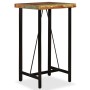 Set muebles de bar 3 pzas madera maciza reciclada cuero genuino de , muebles para cocinas y comedores - Ref: Foro24-275139, P...