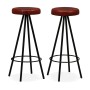 Set muebles de bar 3 pzas madera maciza reciclada cuero genuino de , muebles para cocinas y comedores - Ref: Foro24-275139, P...