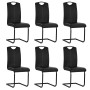 Sillas de comedor voladizas 6 unidades cuero sintético negro de , Sillas de comedor - Ref: Foro24-275463, Precio: 421,82 €, D...