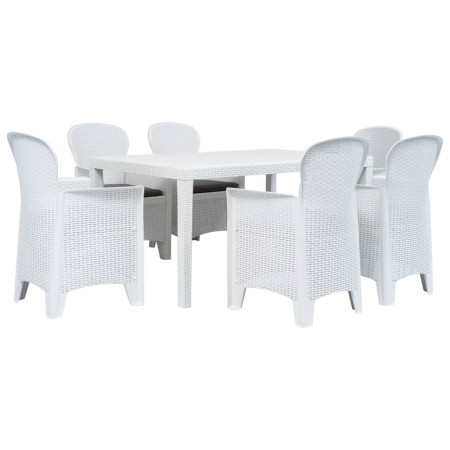 Set de muebles de jardín 7 pzas plástico blanco aspecto ratán de , Conjuntos de jardín - Ref: Foro24-276125, Precio: 914,97 €...
