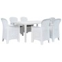 Set de muebles de jardín 7 pzas plástico blanco aspecto ratán de , Conjuntos de jardín - Ref: Foro24-276125, Precio: 914,97 €...