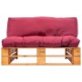 Sofá de jardín de palets con cojines rojos madera de pino de , Sofás de exterior - Ref: Foro24-277445, Precio: 120,07 €, Desc...