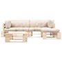 Muebles de palets de jardín con cojines arena 4 piezas madera de , Conjuntos de jardín - Ref: Foro24-277491, Precio: 370,95 €...