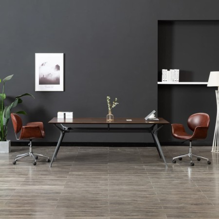 Silla de comedor giratoria cuero sintético marrón de , Sillas de comedor - Ref: Foro24-287393, Precio: 171,29 €, Descuento: %