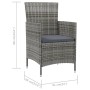 Sillas de jardín 4 unidades con cojines ratán sintético gris de , Sillas de jardín - Ref: Foro24-316690, Precio: 294,96 €, De...