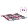 Cojines de silla de jardín 2 uds tela a cuadros rojo 50x50x3 cm de , Cojines para sillas y sofás - Ref: Foro24-314068, Precio...