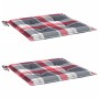 Cojines de silla de jardín 2 uds tela a cuadros rojo 50x50x3 cm de , Cojines para sillas y sofás - Ref: Foro24-314068, Precio...