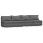 Sofá de jardín de 4 plazas con cojines ratán sintético gris de , Conjuntos de jardín - Ref: Foro24-317519, Precio: 440,61 €, ...