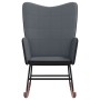 Silla mecedora de terciopelo y PVC gris oscuro de , Mecedoras - Ref: Foro24-327876, Precio: 102,33 €, Descuento: %