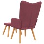 Sillón de relax con reposapiés tela rojo tinto de , Sillones - Ref: Foro24-327938, Precio: 139,98 €, Descuento: %