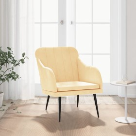 Sillón de terciopelo color crema 63x76x80 cm de , Sillones - Ref: Foro24-351462, Precio: 98,89 €, Descuento: %