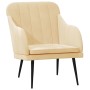 Sillón de terciopelo color crema 63x76x80 cm de , Sillones - Ref: Foro24-351462, Precio: 98,89 €, Descuento: %